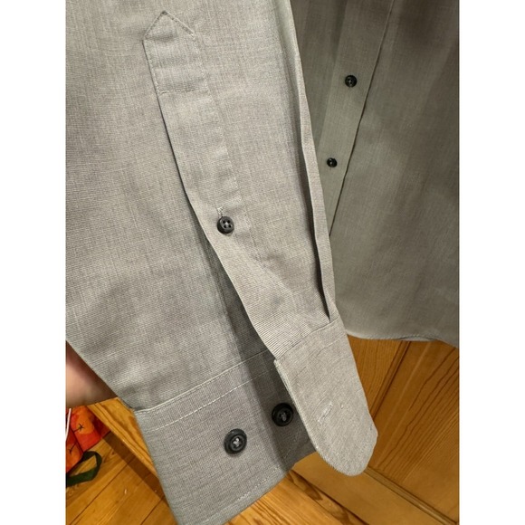 Men's Stafford Wrinkle Free 15.5 34/35 Grey Cotton Blend Never Worn - Picture 5 of 5